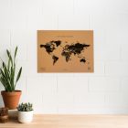 Παγκόσμιος Χάρτης Woody από Φελλό 60 x 45 cm - Μαύρο