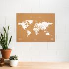 Παγκόσμιος Χάρτης Woody από Φελλό 90 x 60 cm - Λευκό