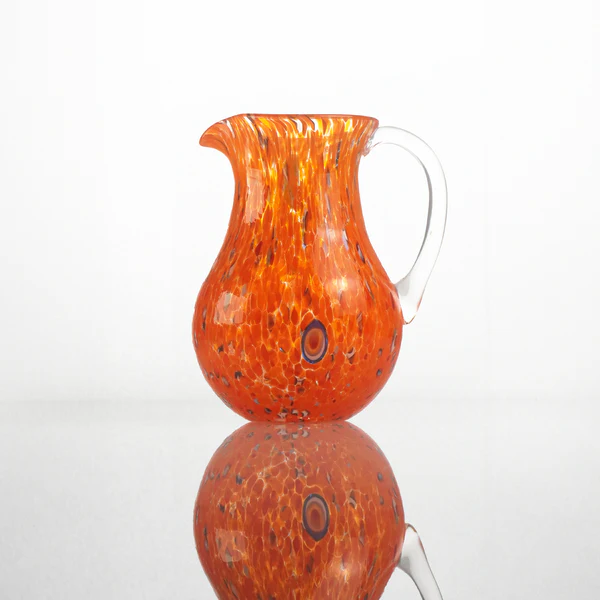 Murano Χειροποίητη Go.to Spotted Κανάτα Πορτοκαλί 22cm