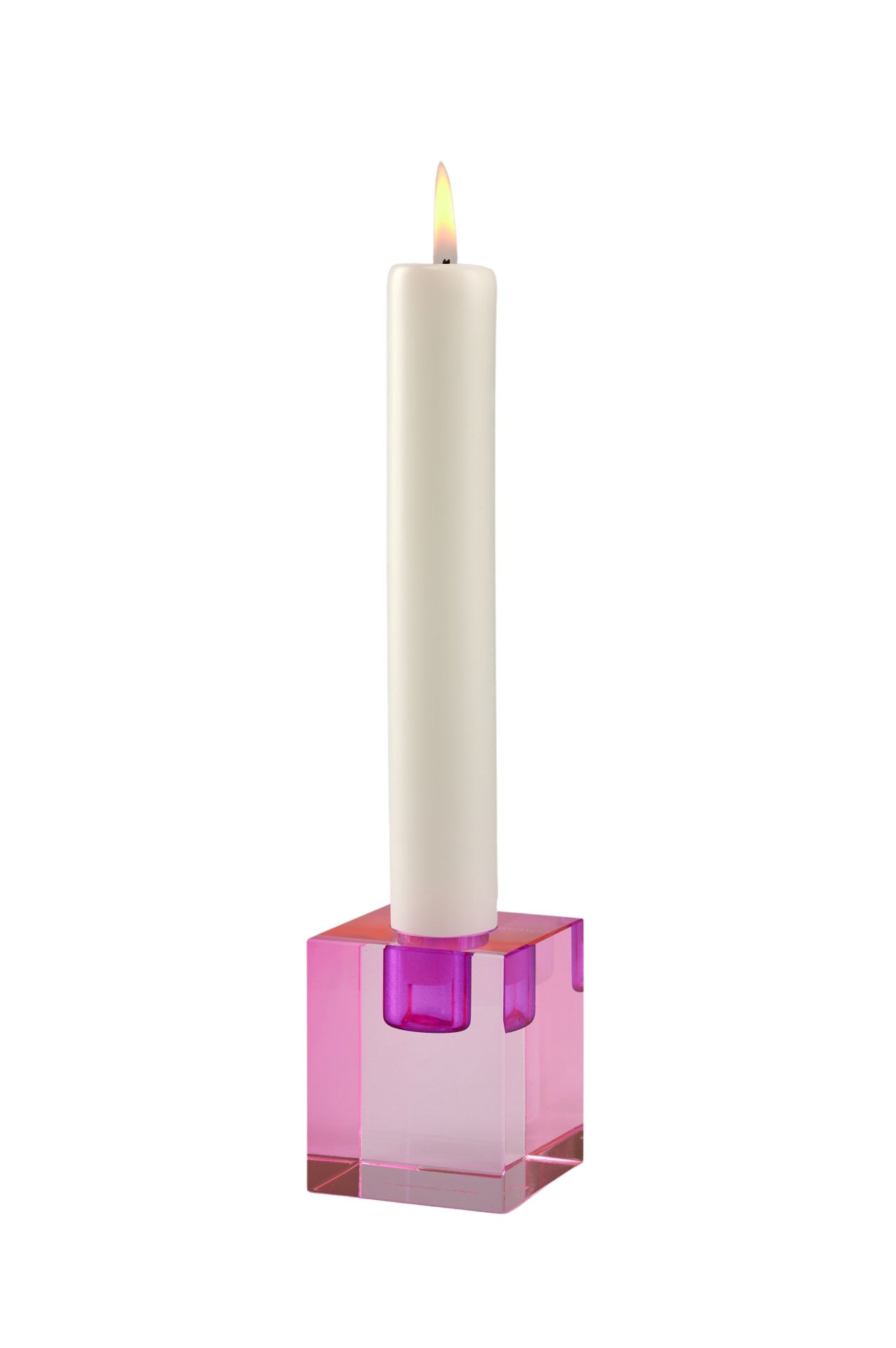 Κηροπήγιο Dioptrics Crystal 6cm - pink/purple, sprayed