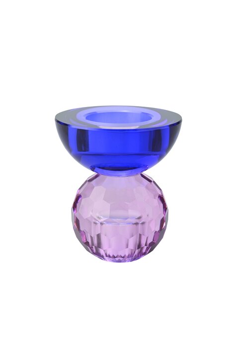 Κηροπήγιο Κρυστάλλινο 8x9x8cm lilac/blue, sprayed