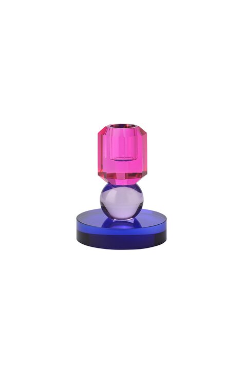 Sari Κρυστάλλινο Κηροπήγιο 10,5cm pink/lilac/purple, sprayed