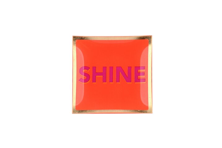 Love Πιατάκι S, Glass Plates- Shine Neon Πορτοκαλί