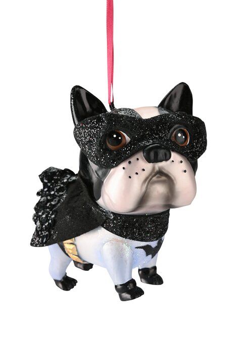 Κρεμαστό Διακοσμητικό Σκυλος Νυχτερίδα - Mάυρο/ασημί