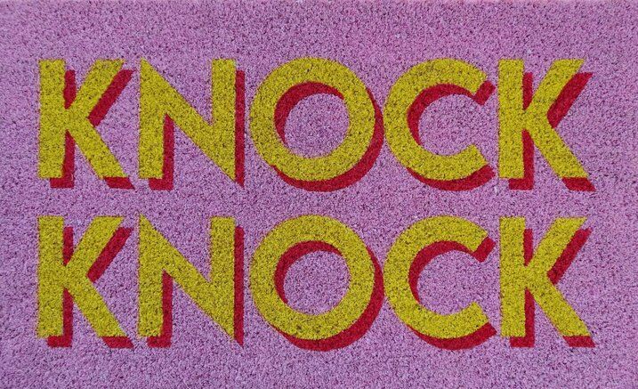 Χαλάκι Πόρτας Knock Knock - Ροζ