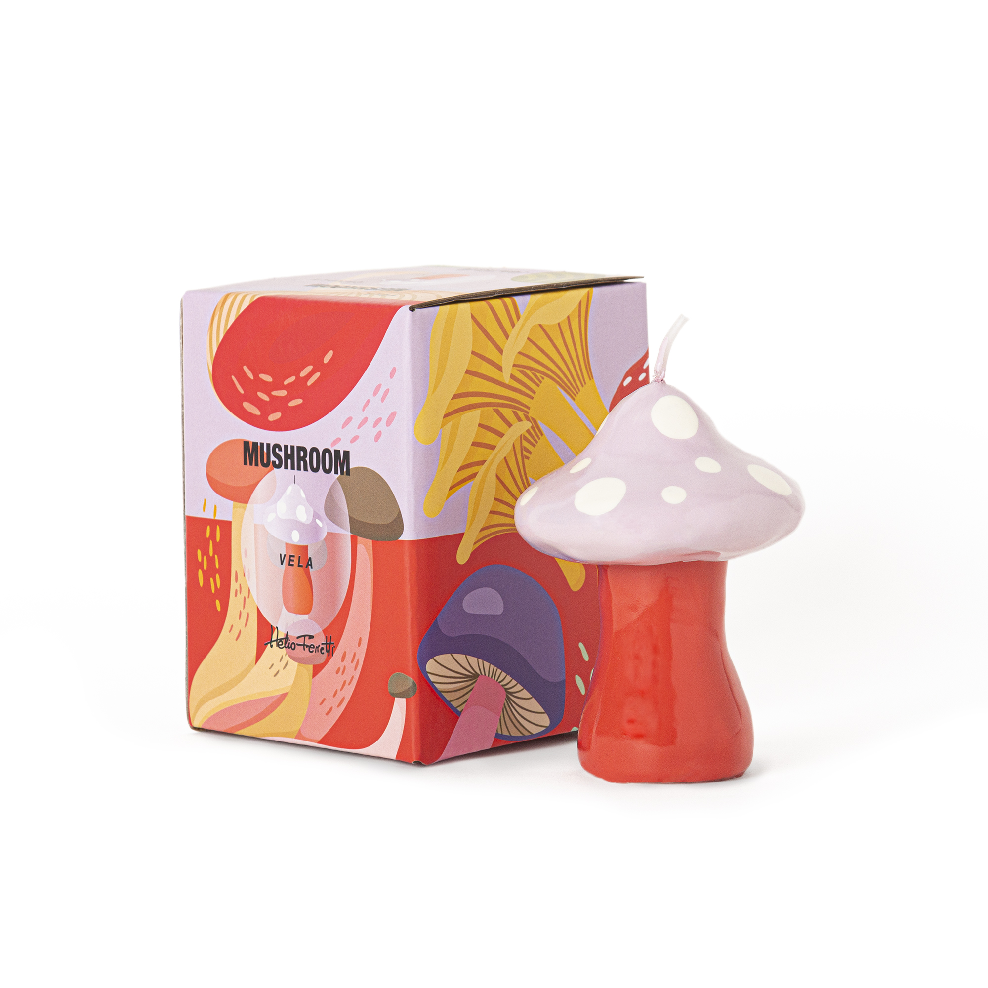 SMALL PINKISH MUSHROOM CANDLE HF