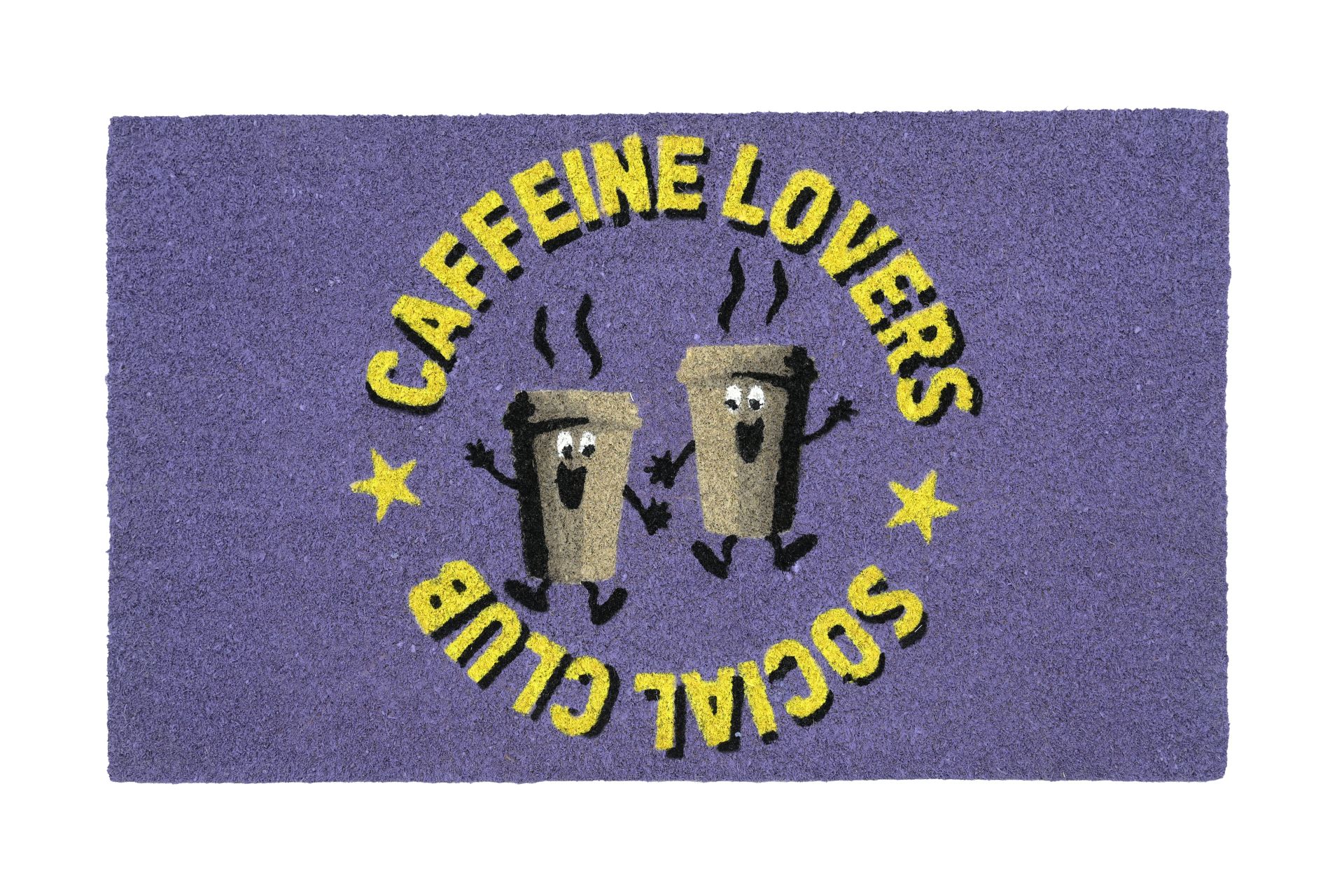 Πατάκι Εισόδου "Caffeine Lovers Social Club" - Μωβ