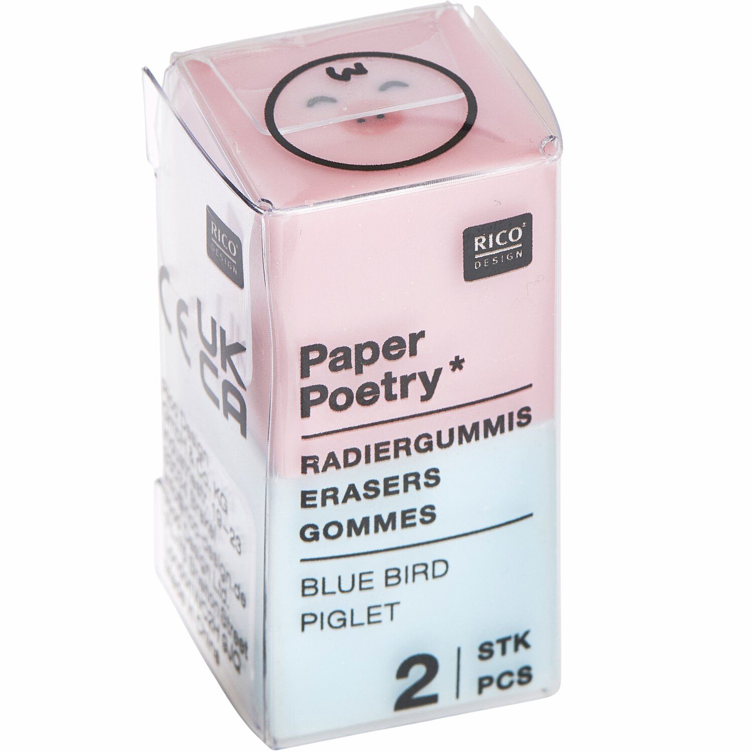Σετ Γόμες 2τμχ Blue Bird/Pig