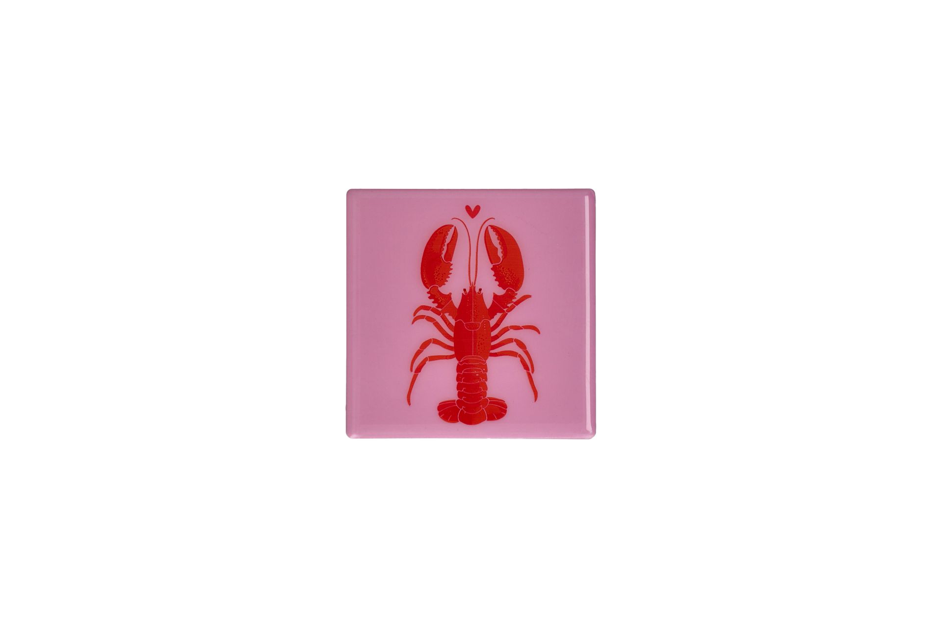 Love Tiles, coaster, Motive: lobster, pink