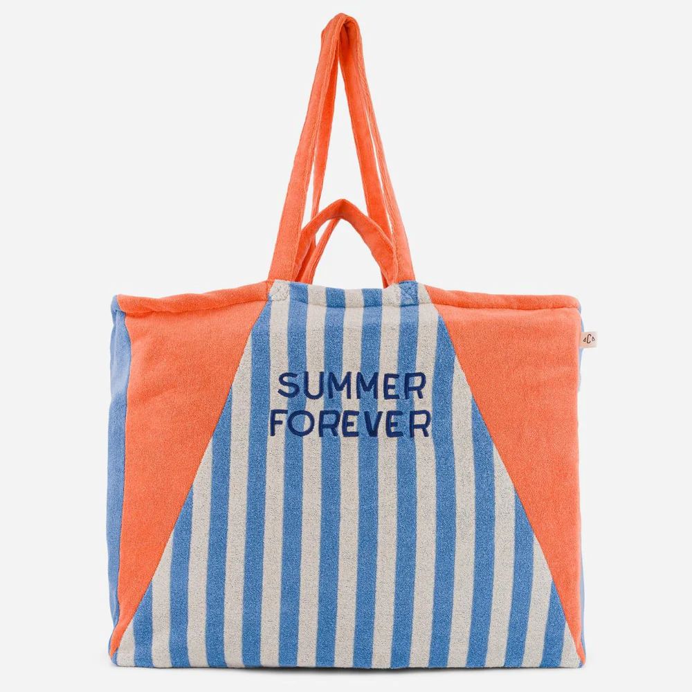 Terry Tote bag Large - Summer Forever - Blue and Orange - One Size