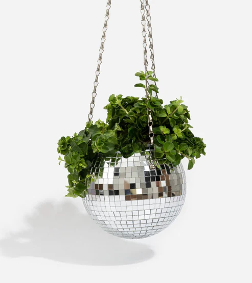 Disco - Hanging plant pot 20cm mirror ball