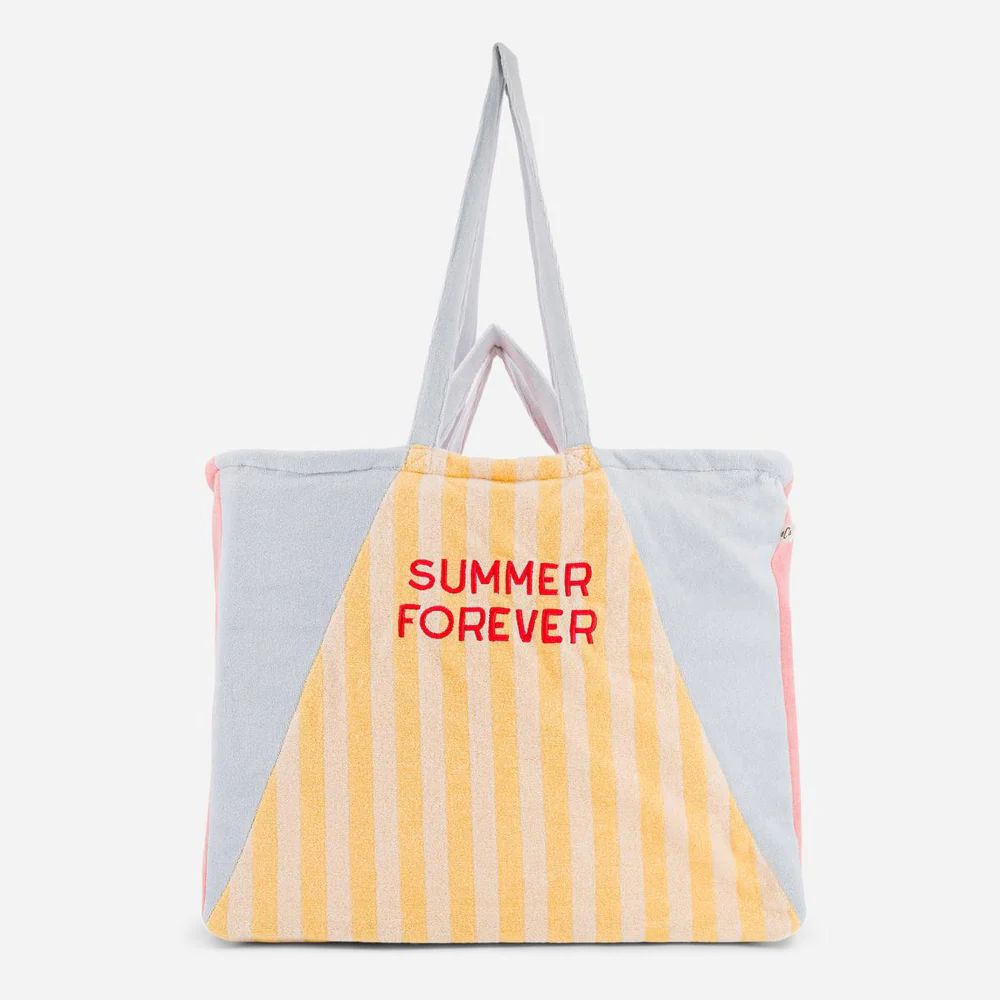 Terry Tote bag Large - Summer Forever - Ροζ and Yellow - One Size