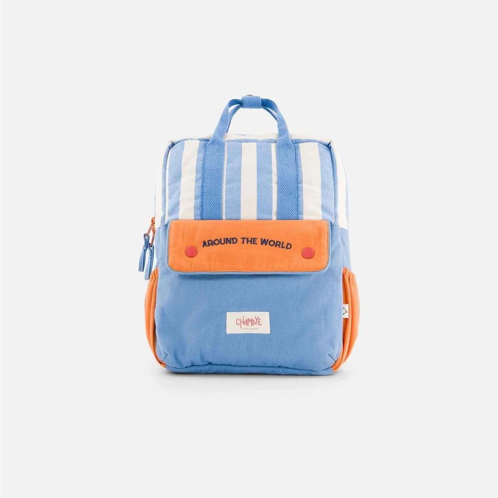 Backpack - Around the World - Blue stripes - Kid