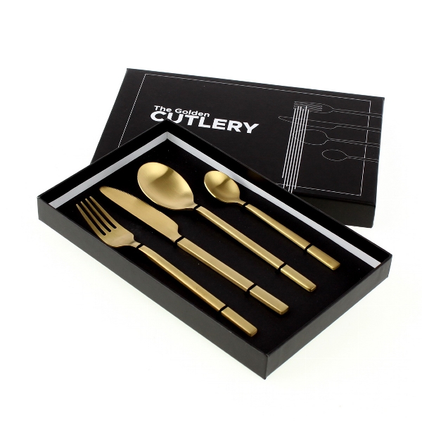 S/4 Golden Cutlery, matt gold stainless steel 18/10