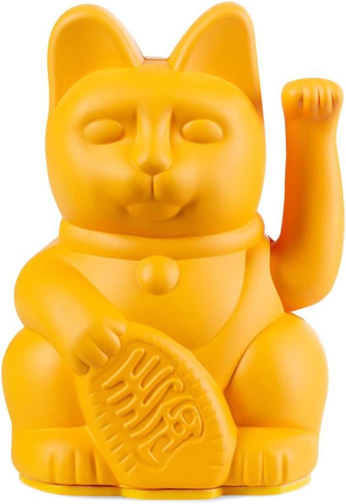 Lucky Cat Mini/ waving cat / Yellow approx. 6,7 x 5,2 x 9,8 cm / plastic / no battery