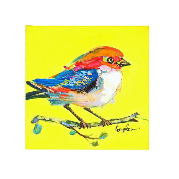Ζωγραφισμένος Canvas 30x30cm Birdy - Neon Yellow