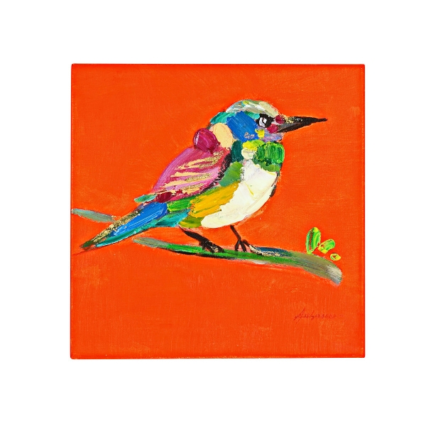 Ζωγραφισμένος Canvas 30x30cm Birdy - Neon Red