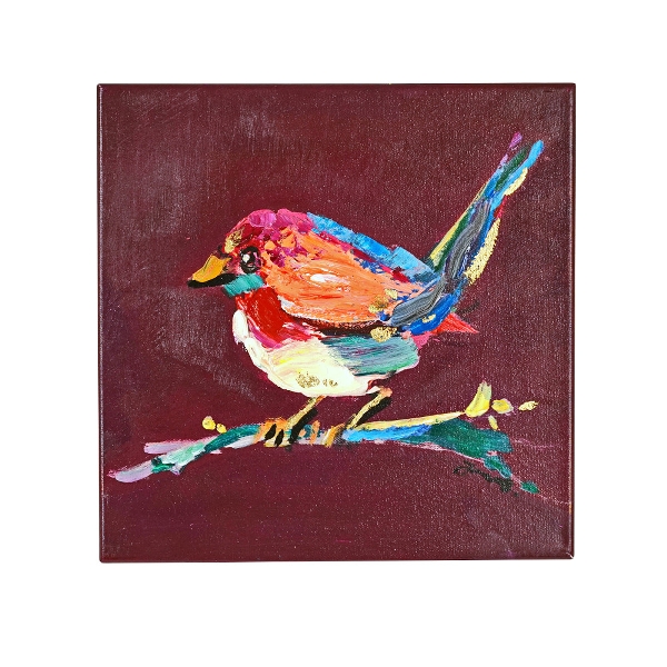 Ζωγραφισμένος Canvas 30x30cm Birdy - Μωβ