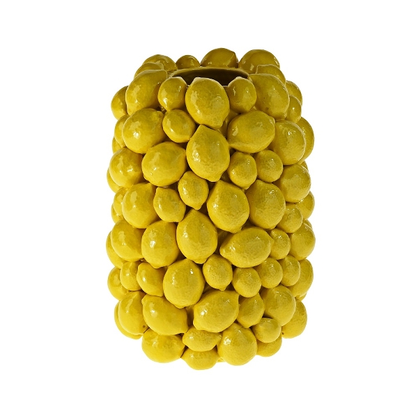 Vase Lemons, yellow stoneware
