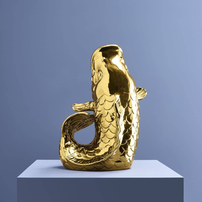XXL Διακοσμητικό Βάζο Fish Blubb Gold 44cm