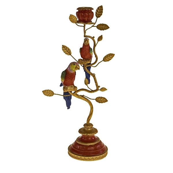 Candle holder parrots