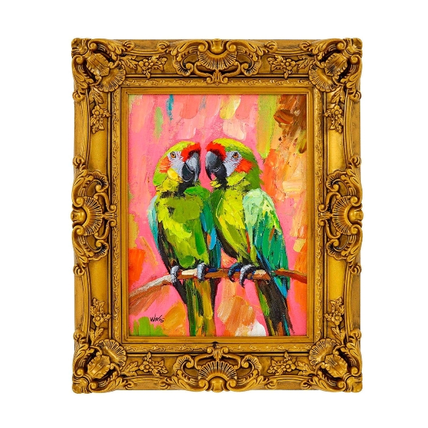 Ζωγραφισμένος Canvas 44x54cm Παπαγάλοι