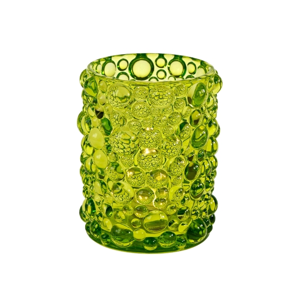 Γυάλινο Κηροπήγιο Bubbles 10x11,5cm - Πράσινο
