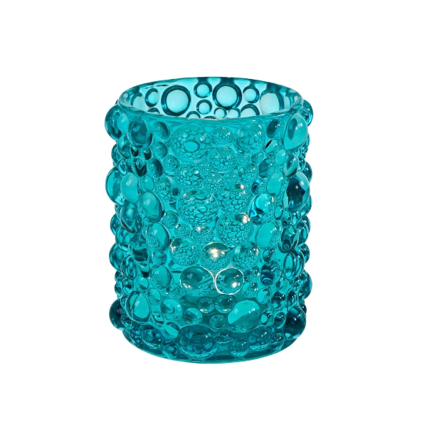 Γυάλινο Κηροπήγιο Bubbles 10x11,5cm - Μπλε