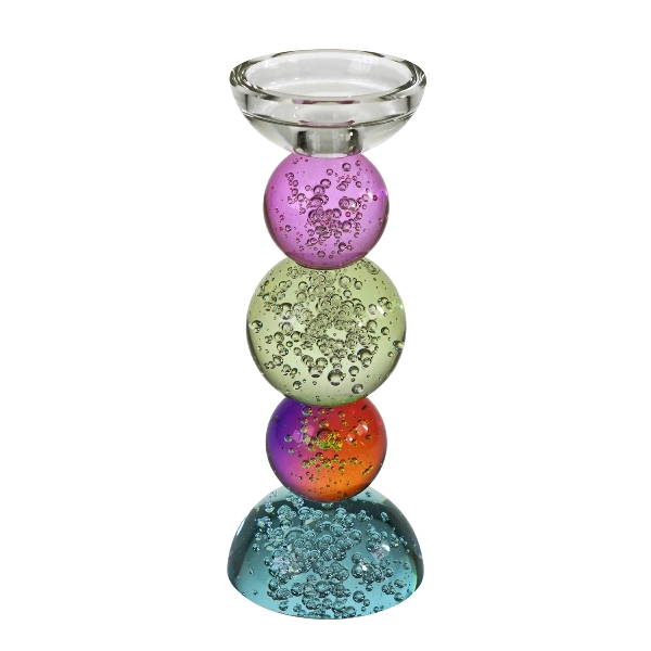 Candle holder, multicoloured