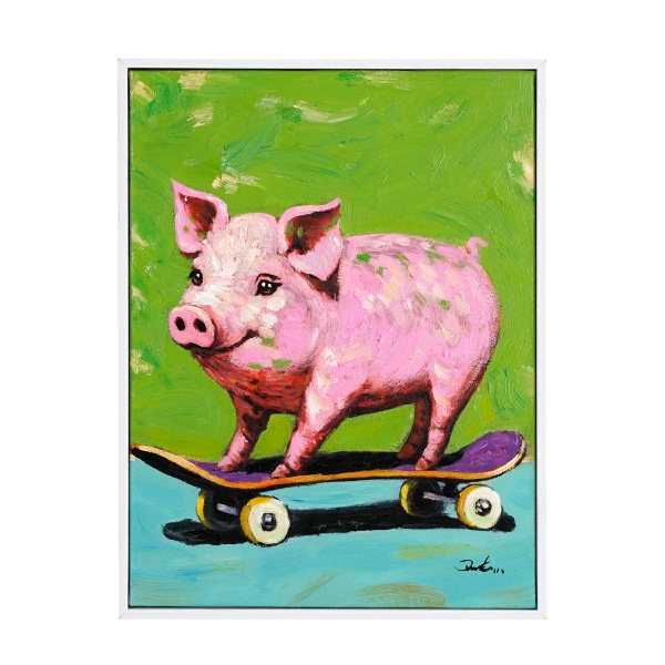 Πίνακας Ζωγραφικής Skating pig 30x40cm