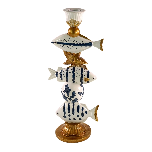 Candle holder fishes, polyresin