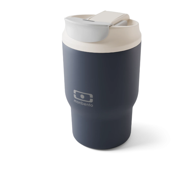 Monbento Travel Mug S Blue Infinity Travel Thermos with Straw 360ml