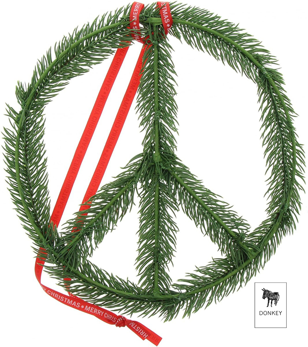 Peaceful Christmas Κρεμαστό Διακοσμητικό Χριστουγέννων Πόρτας με Κορδέλα, 26 cm