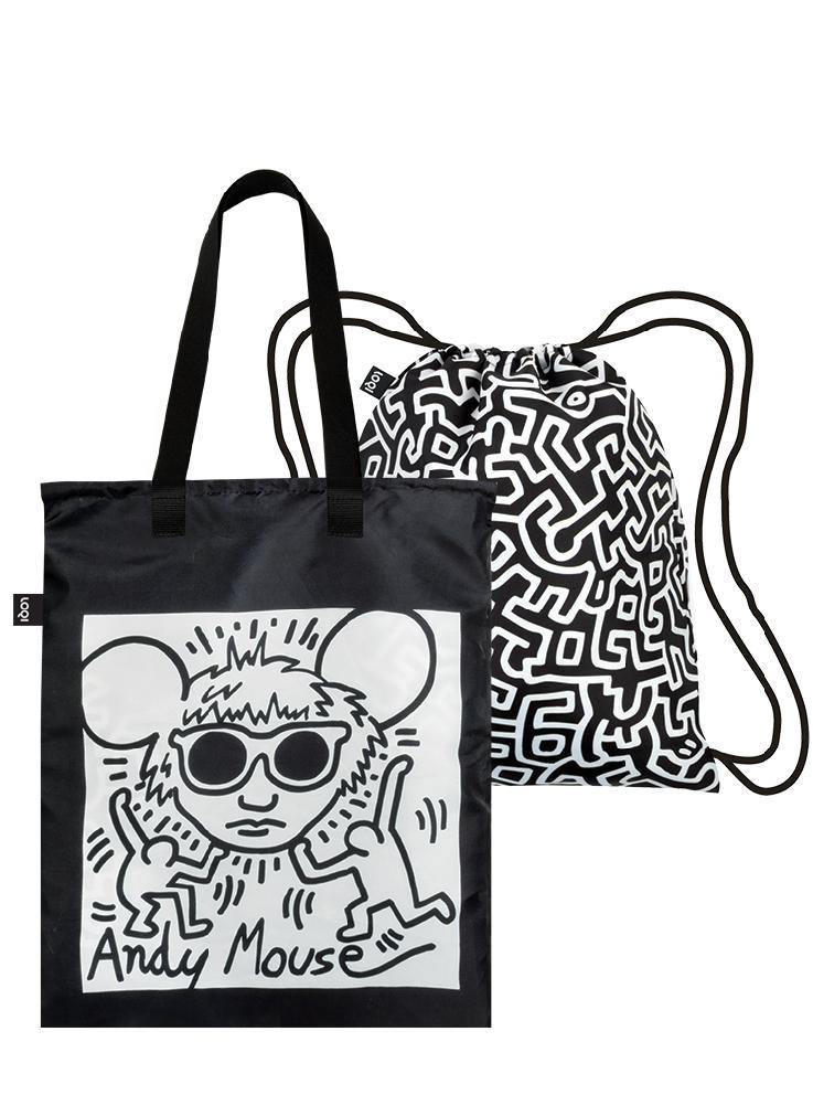 LOQI Keith Haring Andy Mouse & Untitled - Duo Backpack