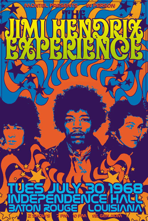 Blue Shaker Αφίσα CONCERTS - Jimi Hendrix Experience - 30 x 40 cm