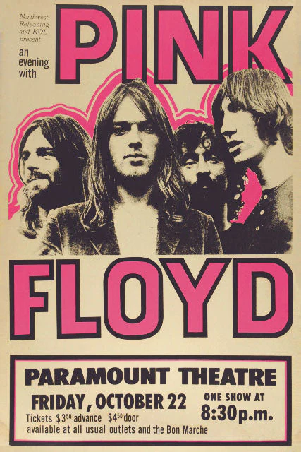 Fine Art Print Αφίσα Ροζ Floyd – Paramount Theatre 30x40cm