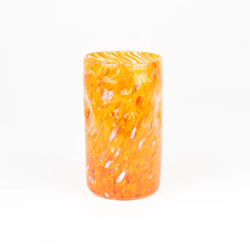 Murano Χειροποίητο Ποτήρι Go.to Spotted Πορτοκαλί Wavy 300ml