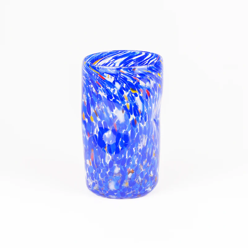 Murano Χειροποίητο Ποτήρι Go.to Spotted Blue Wavy 300ml