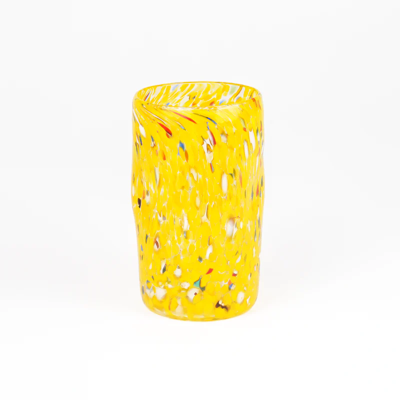 Murano Χειροποίητο Ποτήρι Go.to Spotted Yellow Wavy 300ml