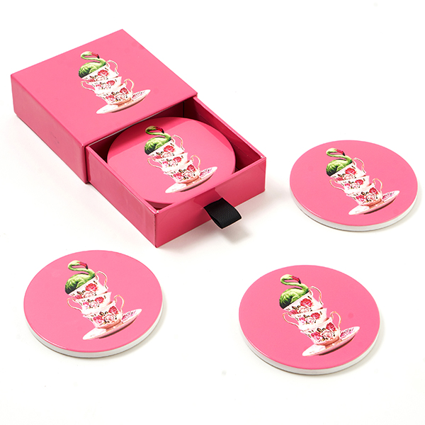 Set de 4 dessous-de-verre en céramique Flamingtea