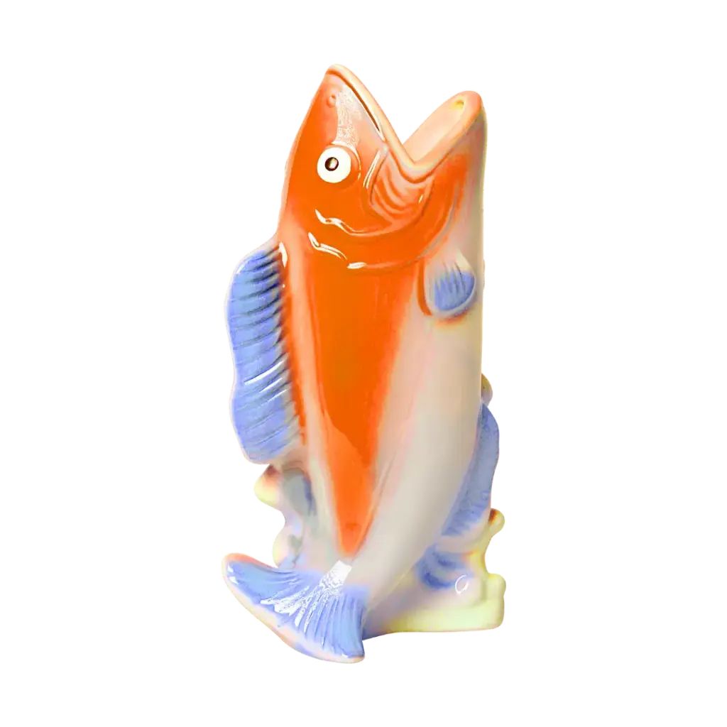 Fish Πορτοκαλί Κεραμικό Βάζο 11,5 × 22 cm
