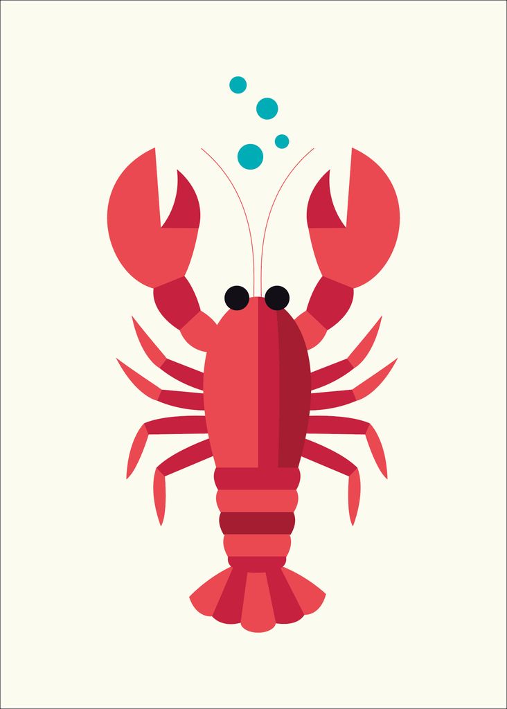 Sealife Lobster Βαμβακερή Πετσέτα Κουζίνας
