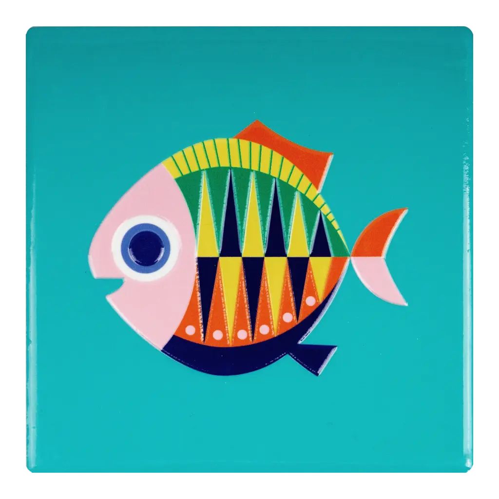 Sealife Small Fish Μπλε Κεραμικό Σουβέρ 10 × 10 cm