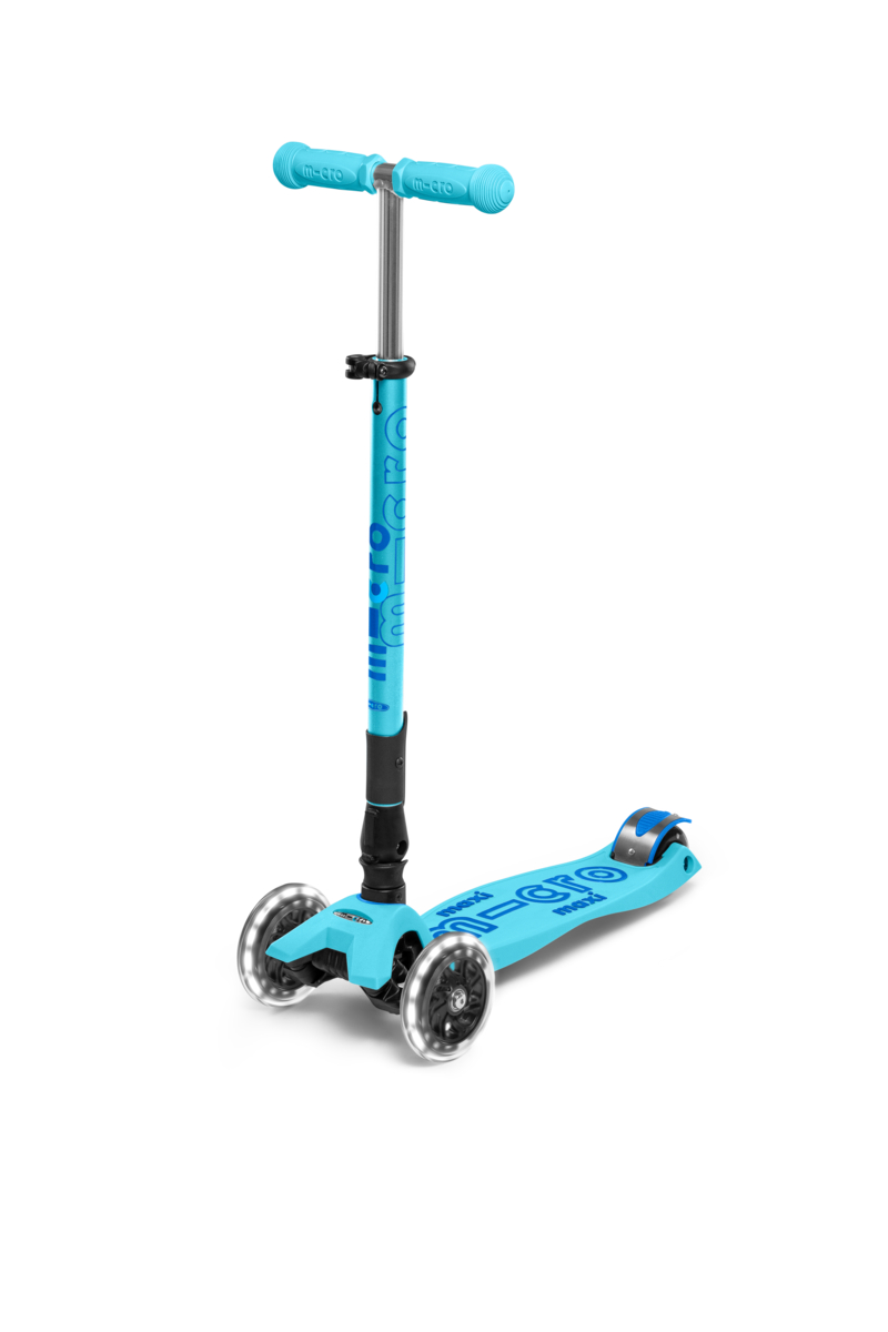 Πατίνι Maxi Micro Deluxe Foldable LED - Γαλάζιο