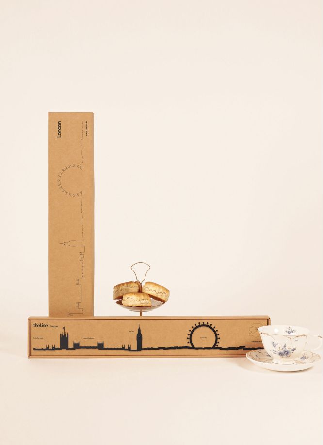 Μεταλλικό Διακοσμητικό Τοίχου The Line London - Μαύρο - 6,4 x 50 cm