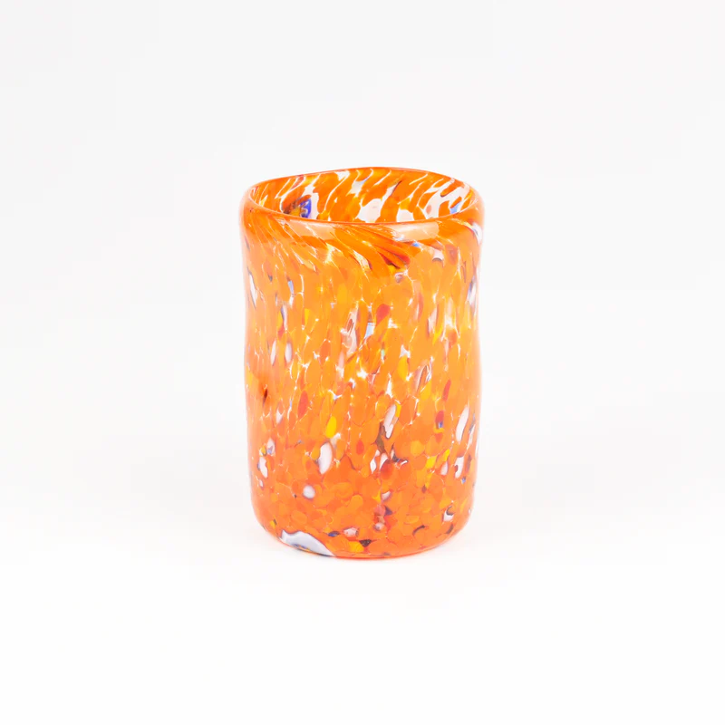 Murano Χειροποίητο Ποτήρι Go.to Spotted Orange Wavy 200ml