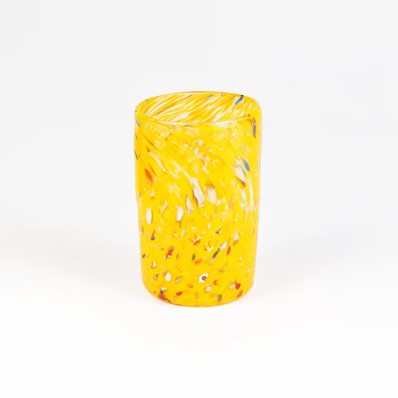Murano Χειροποίητο Ποτήρι Go.to Spotted Yellow Wavy 200ml