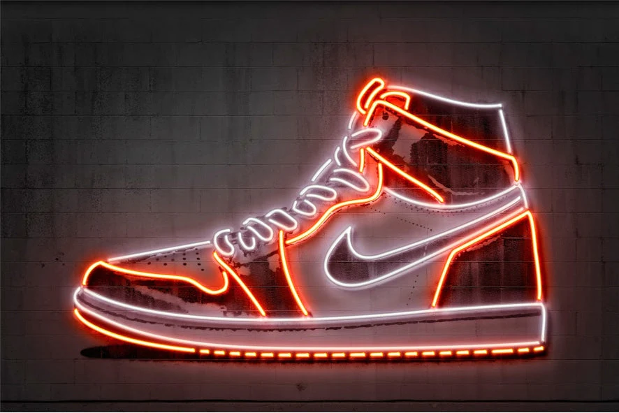 Αφίσα NEON ART - Jordan Sneaker - 30 x 40 cm