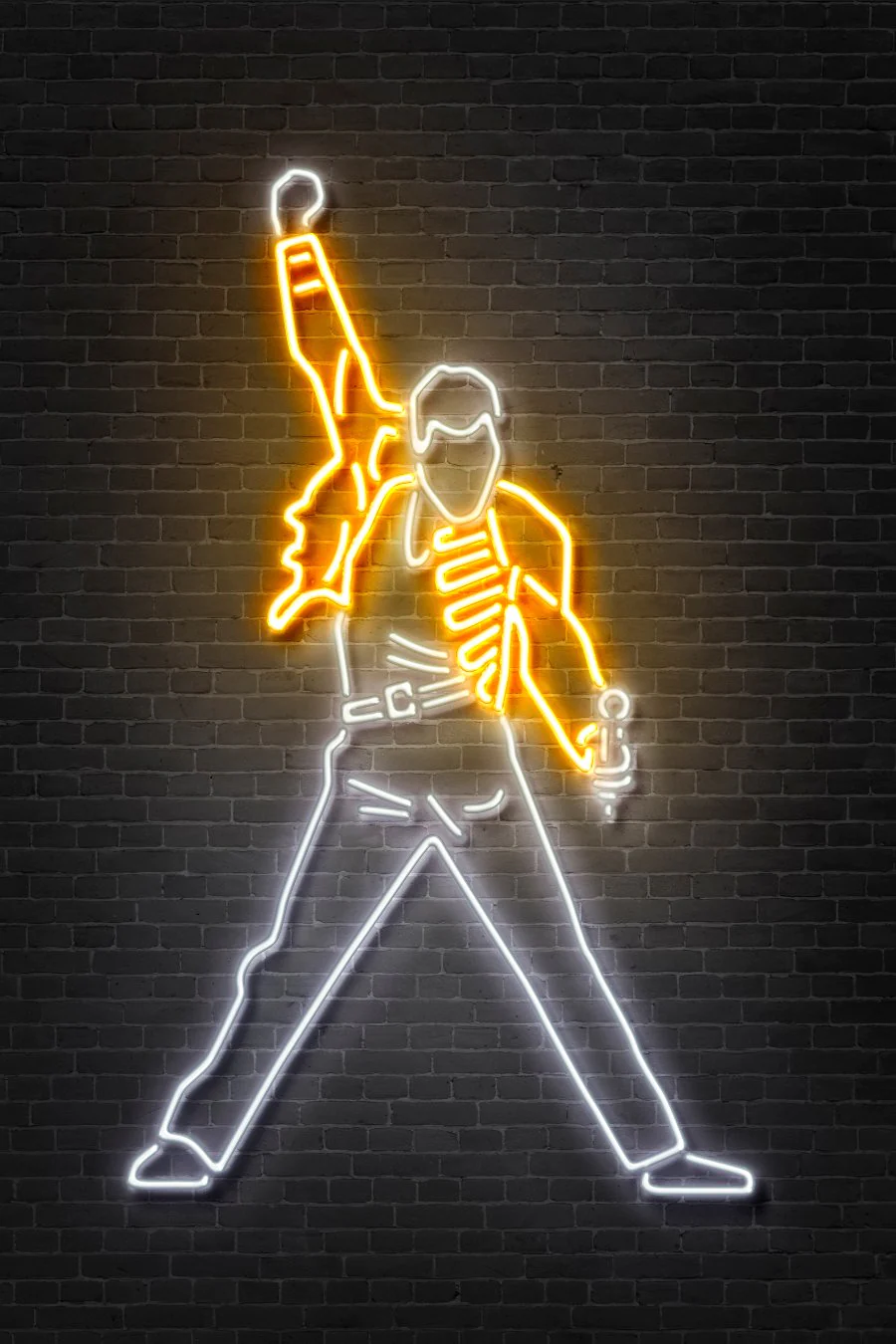 Αφίσα NEON ART - Freddie Mercury - 30 x 40 cm