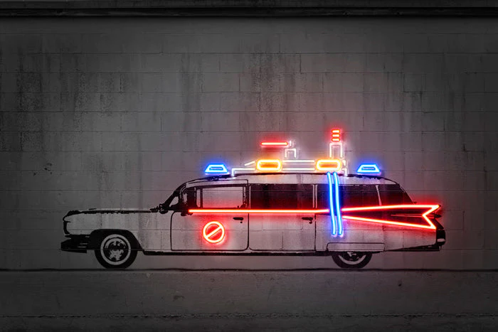 Αφίσα NEON ART - Ghost Car - 30 x 40 cm